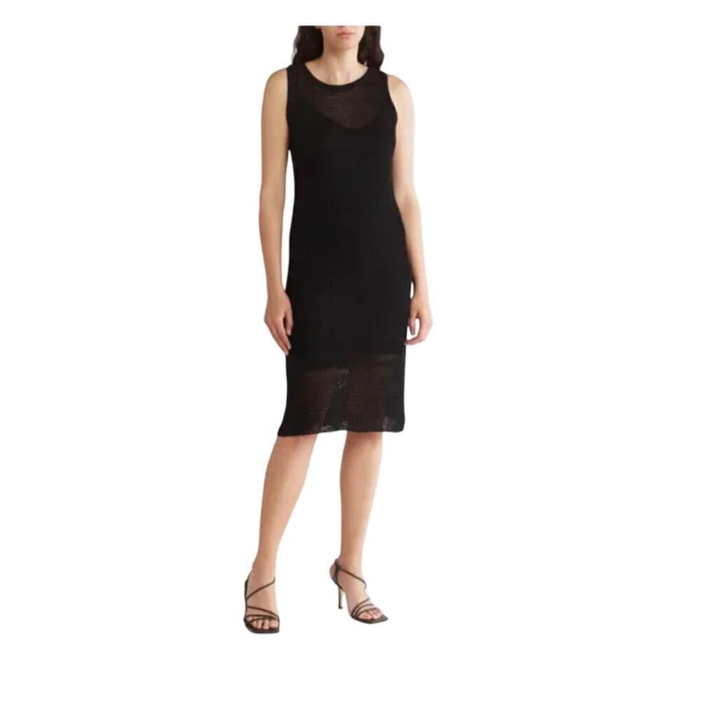 Stitch drop Scottsdale crochet black maxi dress